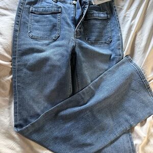 Stylish Light Blue Flare Jeans